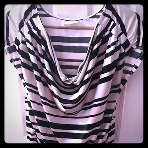 Scooped neck black striped Shirt
